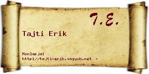 Tajti Erik névjegykártya